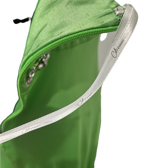 Lime green prom dress with beaded diamonds/ green formal dress/ by Coli Couture - Picture 16 of 16